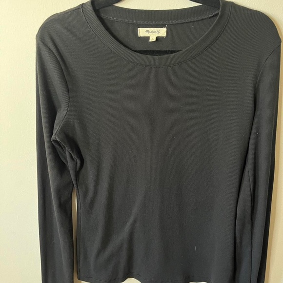 Madewell plain ribbed black long sleeve - Picture 1 of 4